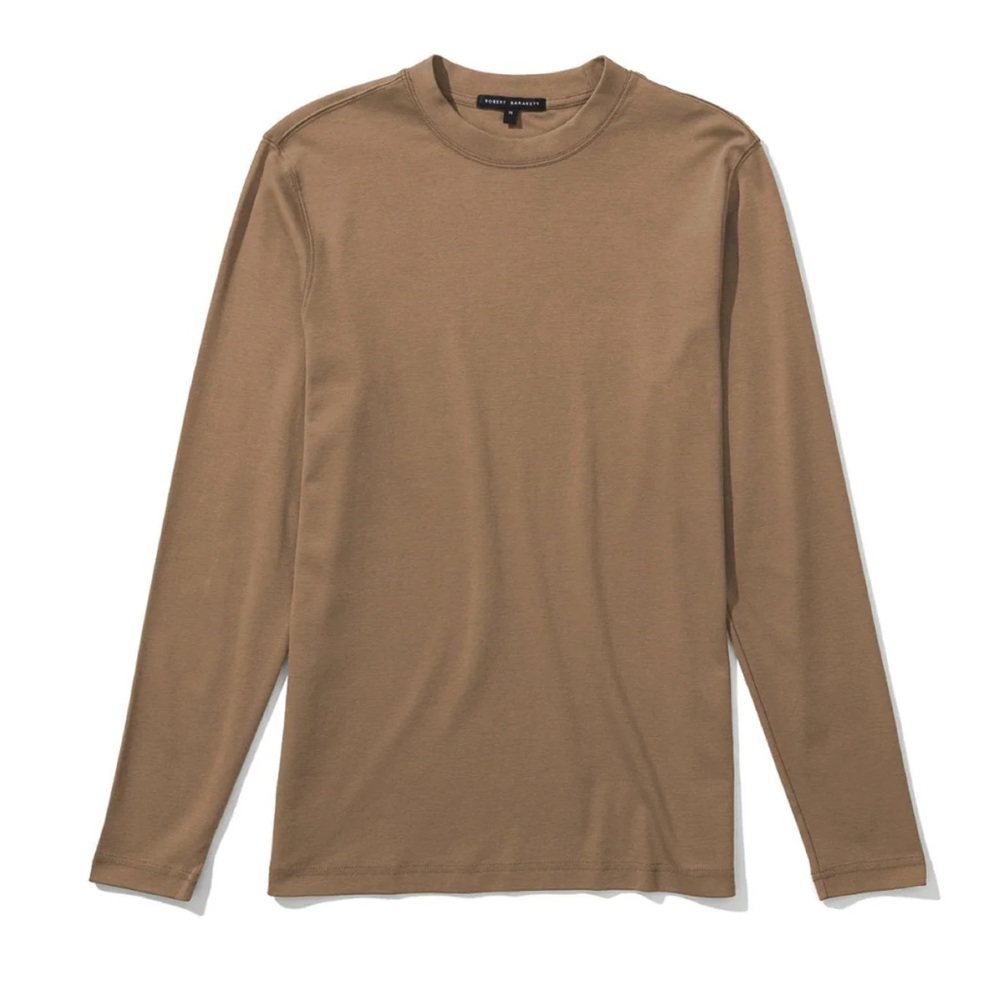ROBERT BARAKETT • Georgia Long Sleeve T-shirt In Shitake - Picture 3 of 13